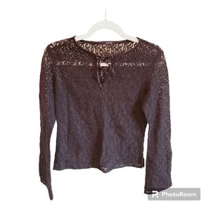 Jacob Black Lace Long Sleeve Top